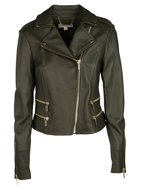 michael kors leather bike jacket